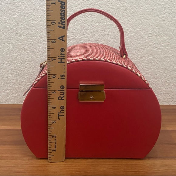 Vintage ALFRED Design Keepsake Red Genuine Leather Organizer Jewelry Case Bag - Picture 11 of 16